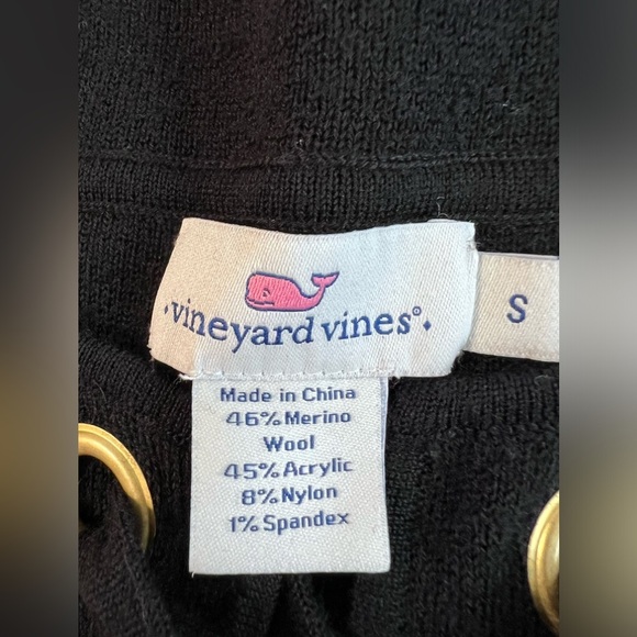 Vineyard Vines Women's Black Merino Wool Blend Lace-up Sweater Dress‎ - Sz Small - Picture 6 of 7